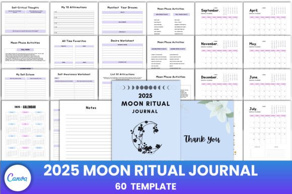 2025 Moon Ritual Journal: A Practical Guide to Aligning Your Life with Lunar Cycles