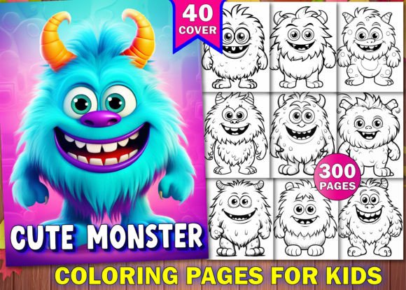 300 Cute Monster Coloring Pages for Kids