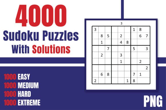 4000 Sudoku Puzzles with Solutions