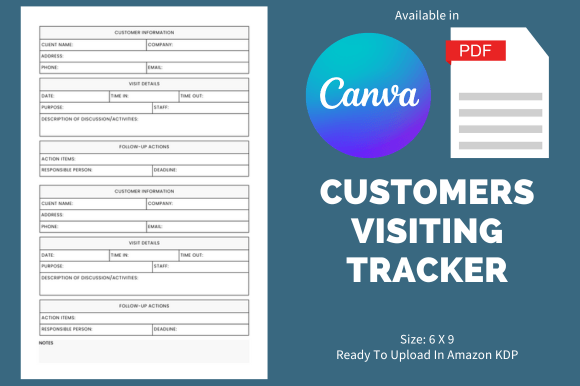 Customer Visiting Tracker - KDP Interior: A Practical Tool for Content Creators