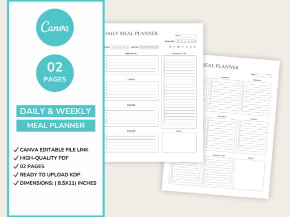 Daily and Weekly Meal Planner: A Practical Tool for Better Nutrition and Organization