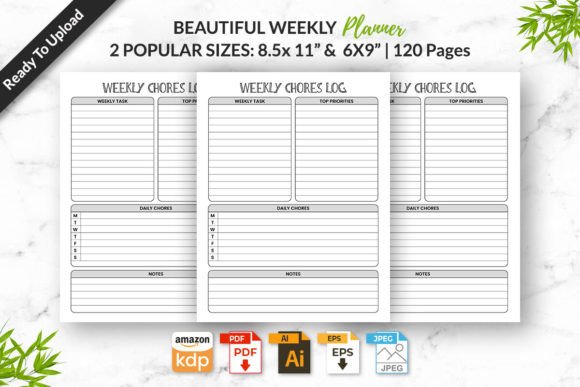 Daily Weekly Chores Logbook KDP Interior