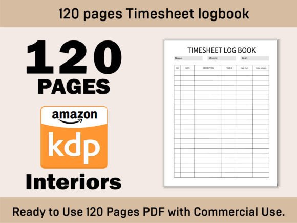 Maximize Productivity with the Timesheet Logbook KDP Interior V-01
