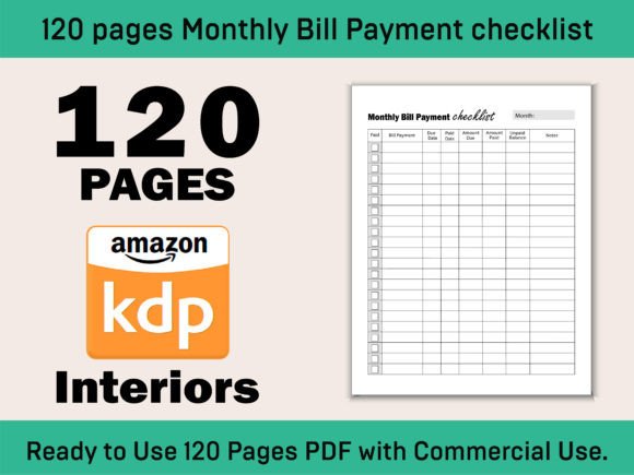 Monthly Bill Payment Checklist KDP Interior-02: A Comprehensive Guide to Financial Organization
