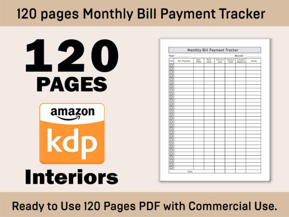Monthly Bill Payment Tracker Kdp Int-01: A Practical Tool for Financial Organization