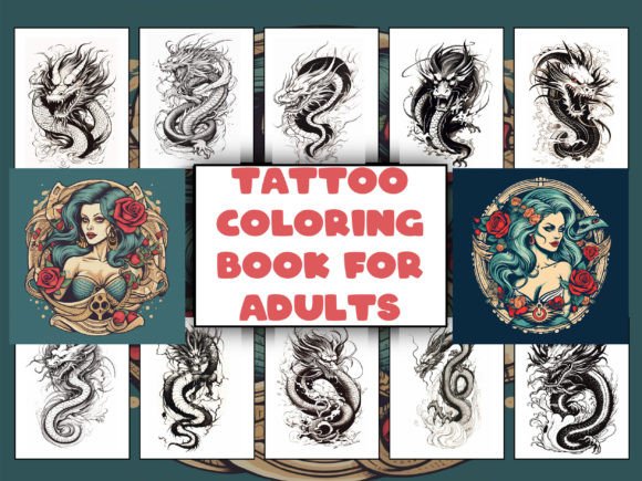 Tattoo Coloring Book for Adults