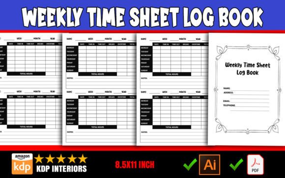 Weekly Time Sheet Log Book- KDP Interior